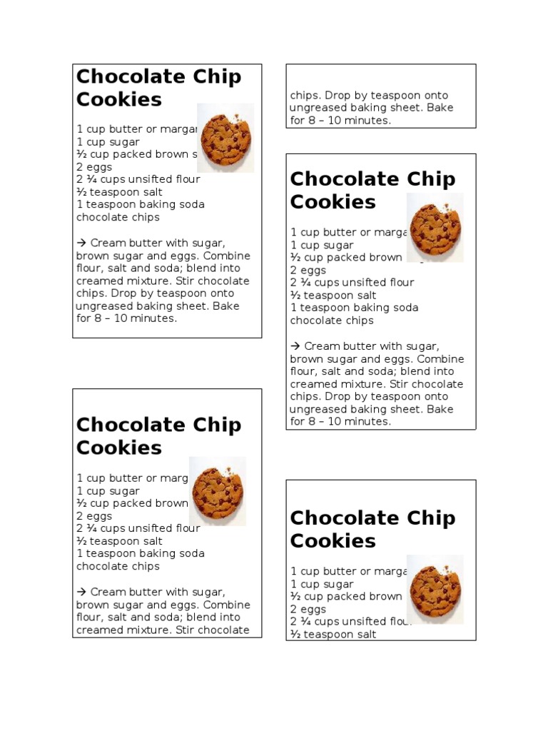 Chocolate Chip Cookies | PDF | Cooking, Food & Wine