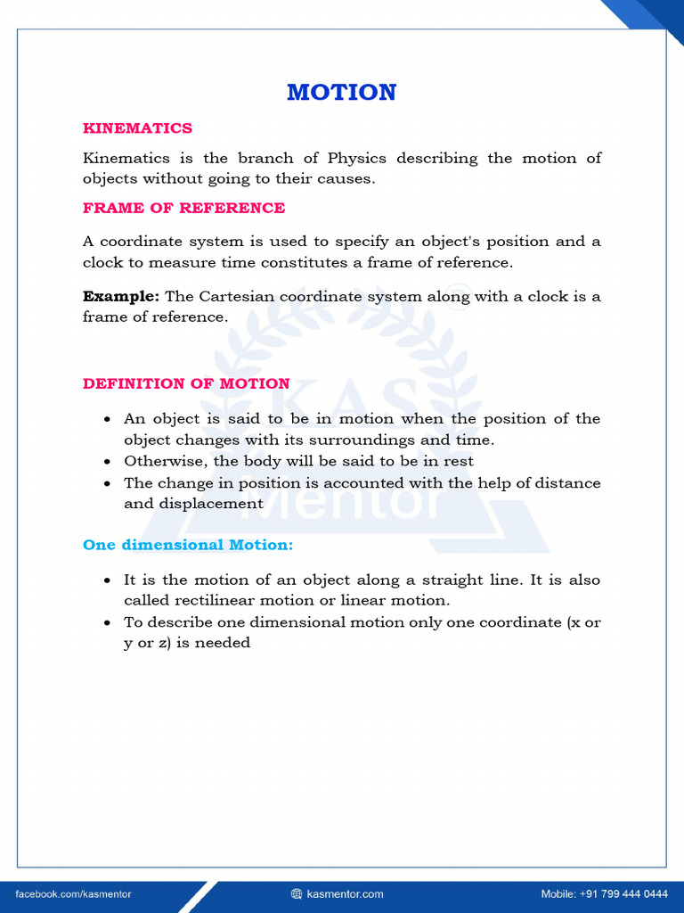 Physics - Motions | PDF
