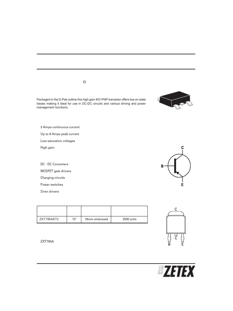 40V PNP Transistor Specs | PDF | Bipolar Junction Transistor | Transistor