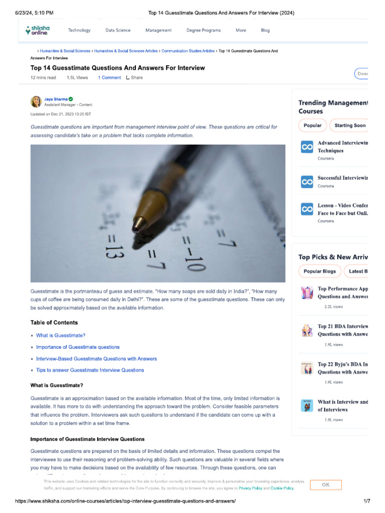 How To Solve Guesstimates | PDF