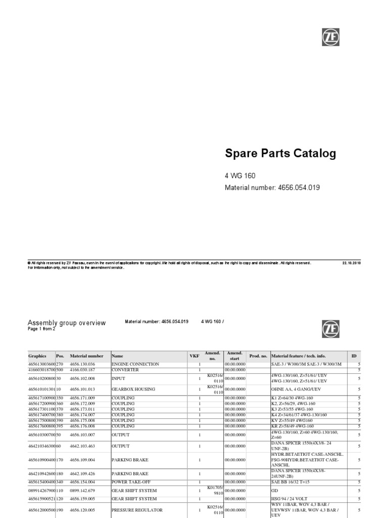 Zf 4wg160 Service Manual