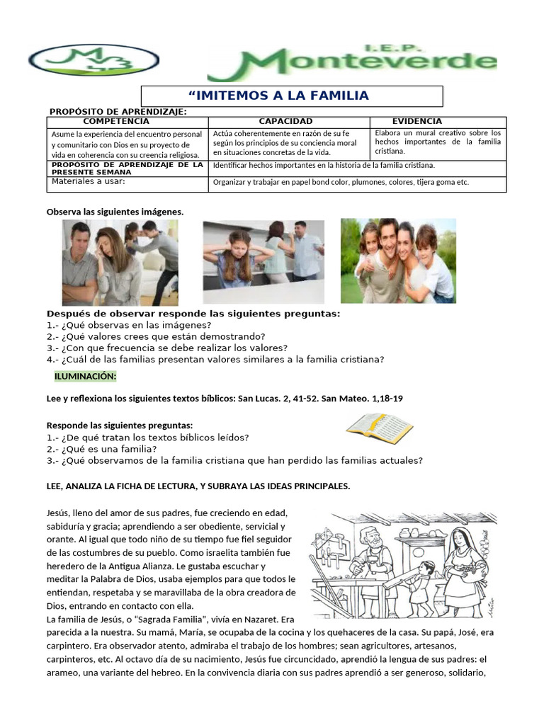 Mural de Valores en la Familia Cristiana | PDF | Jesús | Salud y bienestar