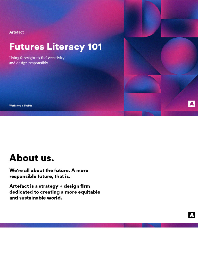 Futures Literacy Strategic Foresight Workshop Artefact Futures