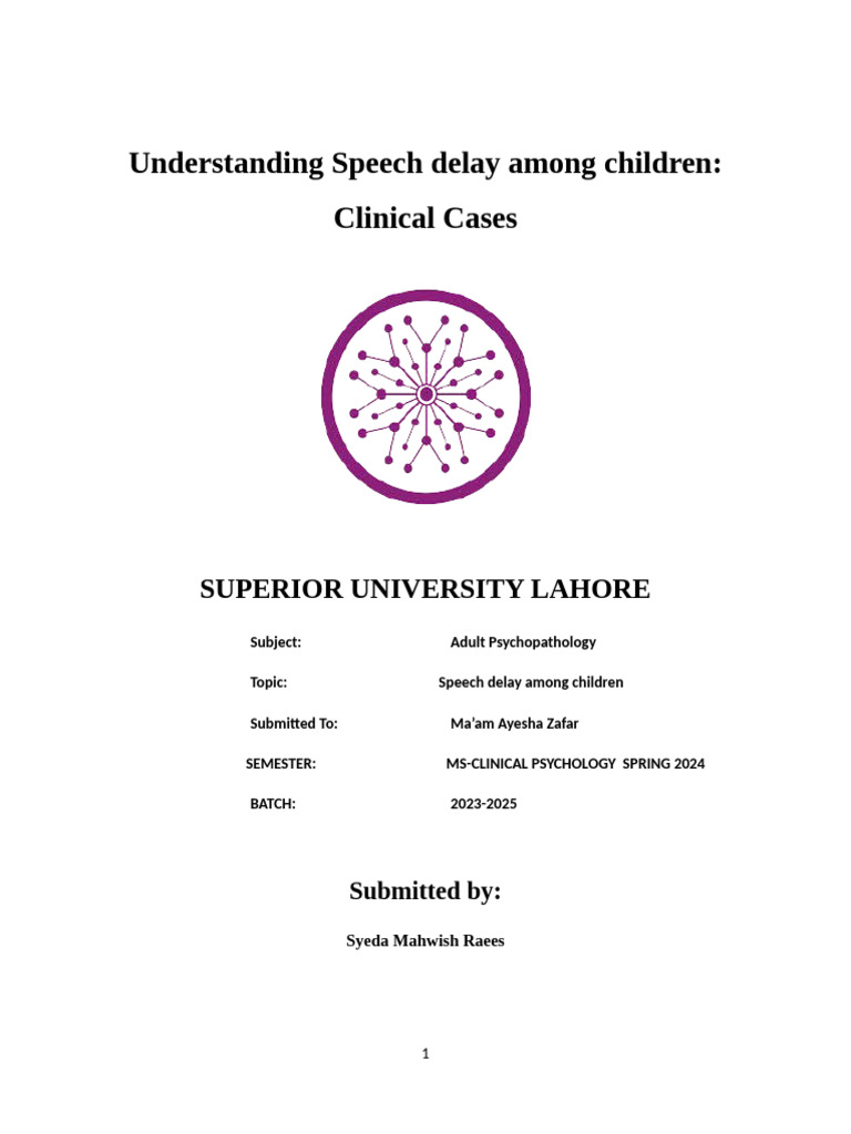 Understanding Speech Delay in Children | PDF | Speech | Child Development