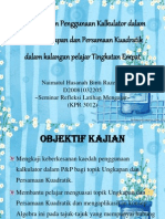 Keberkesanan Penggunaan Kalkulator Dalam Topik Ungkapan Dan Persamaan