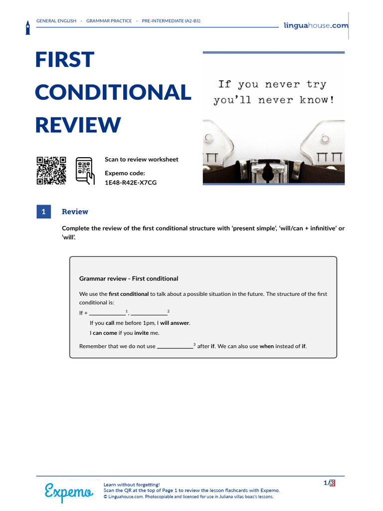 First Conditional Practice | PDF