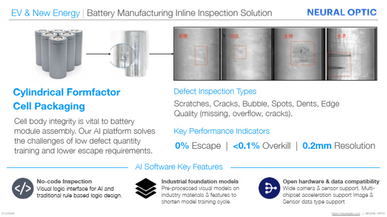 Neuraloptic - Cylindrical Cell Battery Inspection | PDF