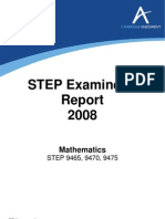 STEP 2008 Examiners' Report
