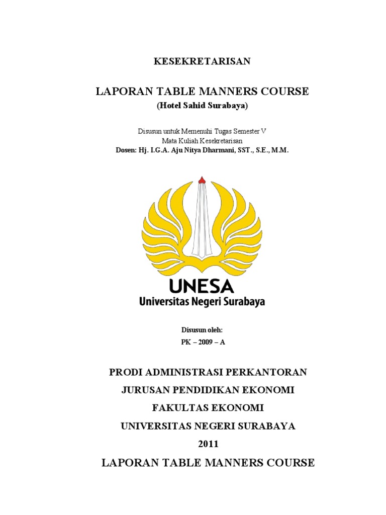 Laporan Table Manners Course PDF