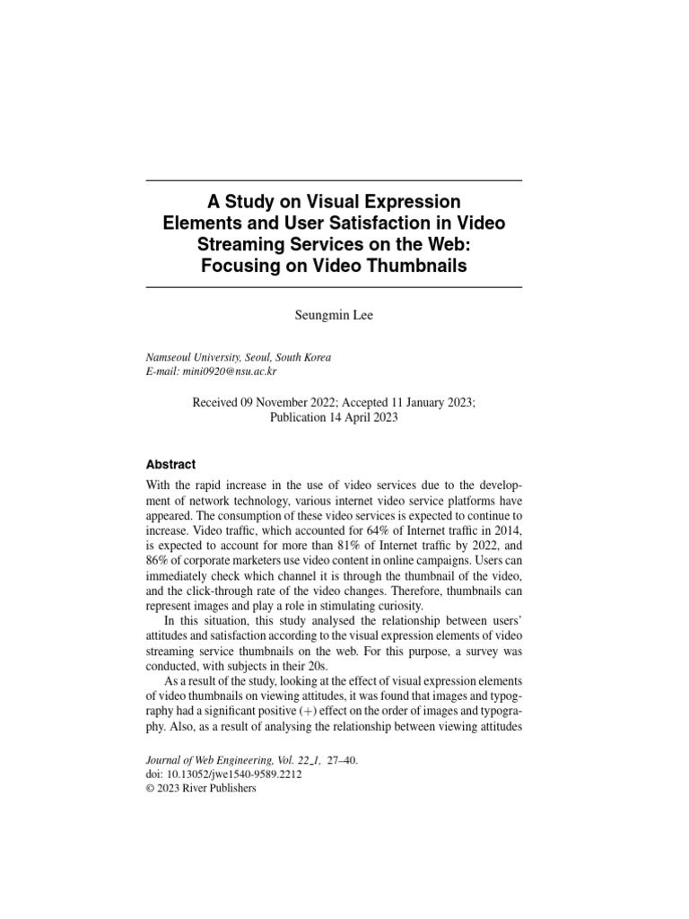 A Study On Visual Expression Elements and User Satisfaction 2qdq27fx | PDF