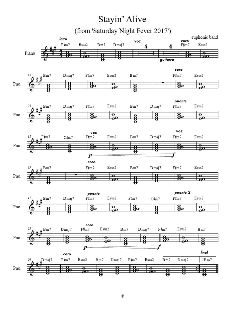 Stayin Alive Piano | PDF