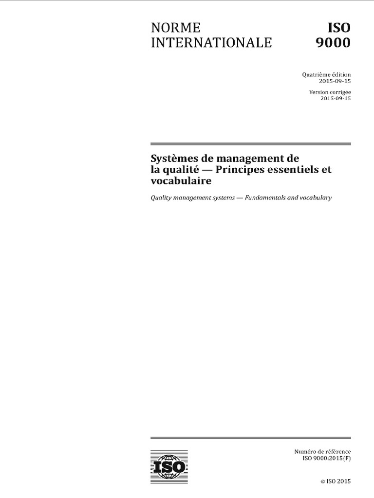 ISO 9000 Norme Definitions | PDF