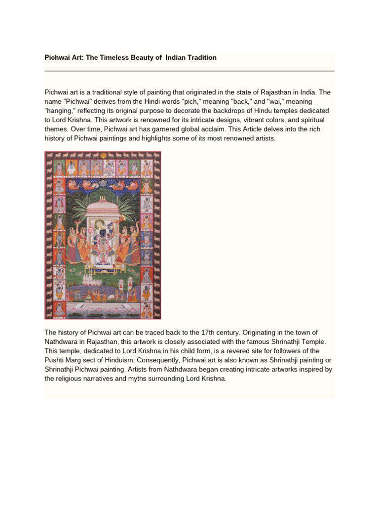 Pichwai Art Nathdwara in Rajasthan - 1