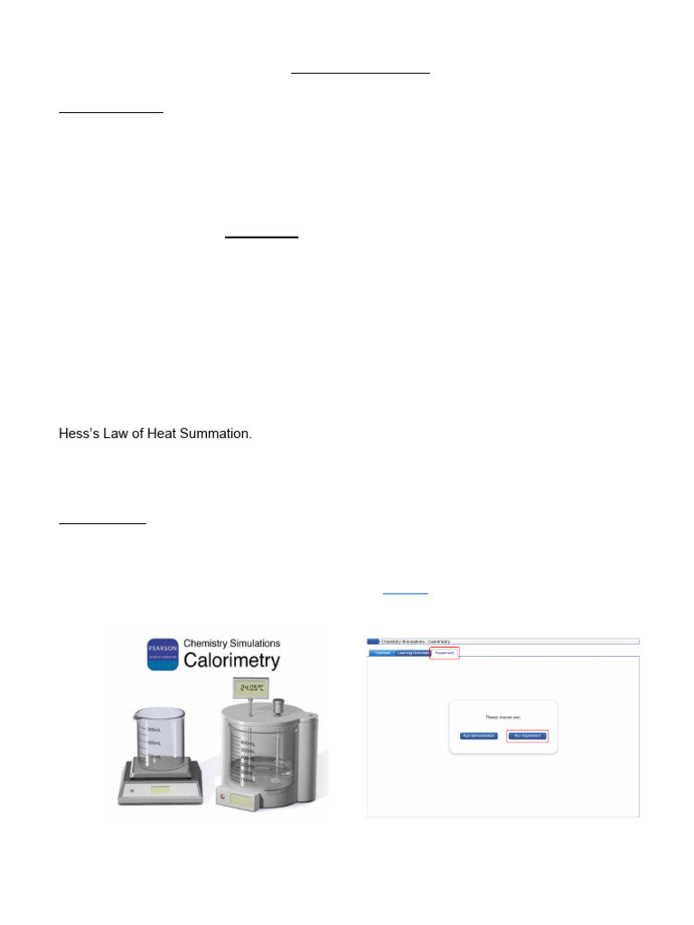 Thermochemistry Lab Procedure Spring - 2024 | PDF