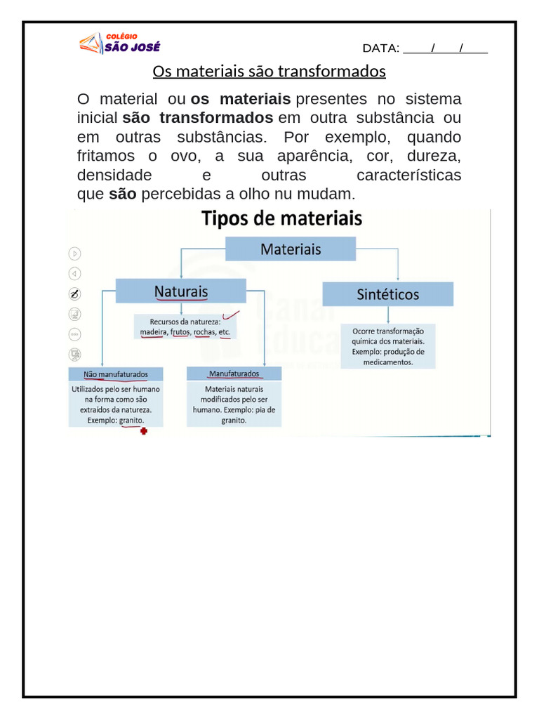 Mudanças de Materiais | PDF