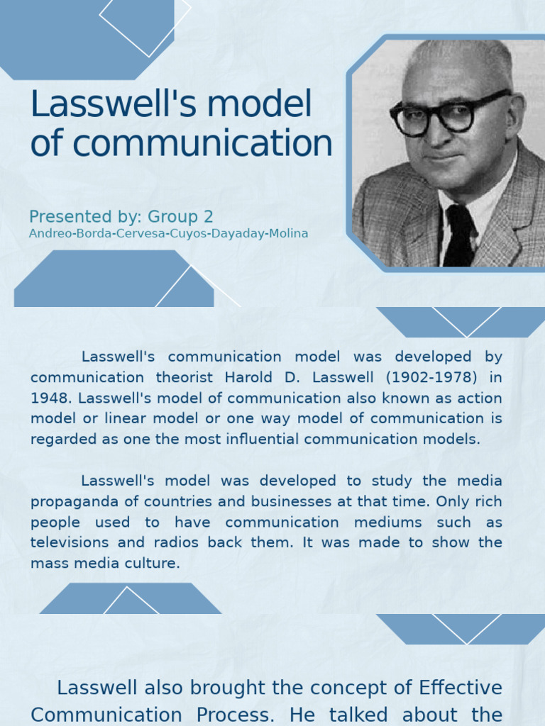 Example Of Lasswells Model Of Communication