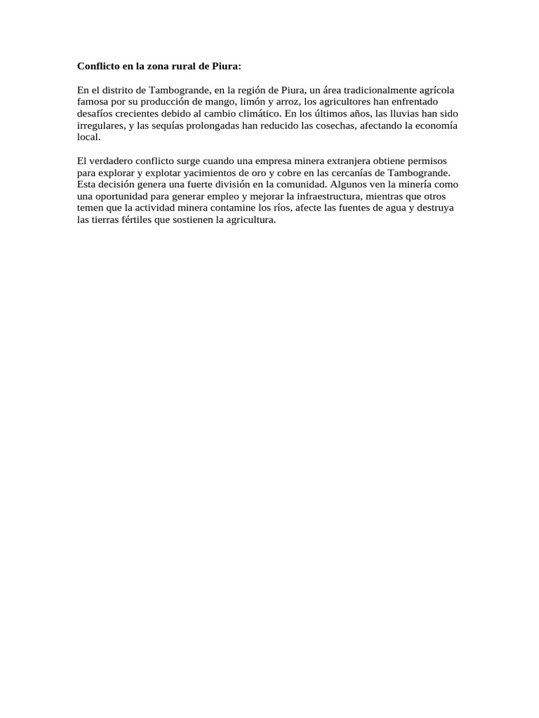 Conflicto en La Zona Rural de Piura | PDF