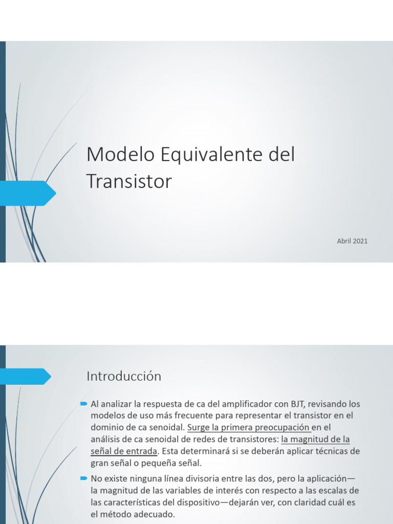 Modelo Equivalente Del Transistor | PDF