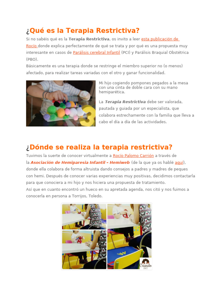 Qué Es La Terapia Restrictiva | PDF