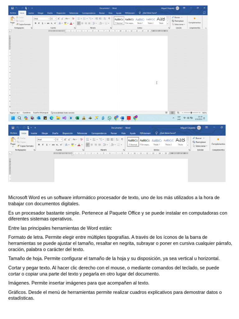Microsoft Word Es Un Software Informático Procesador de Texto | PDF