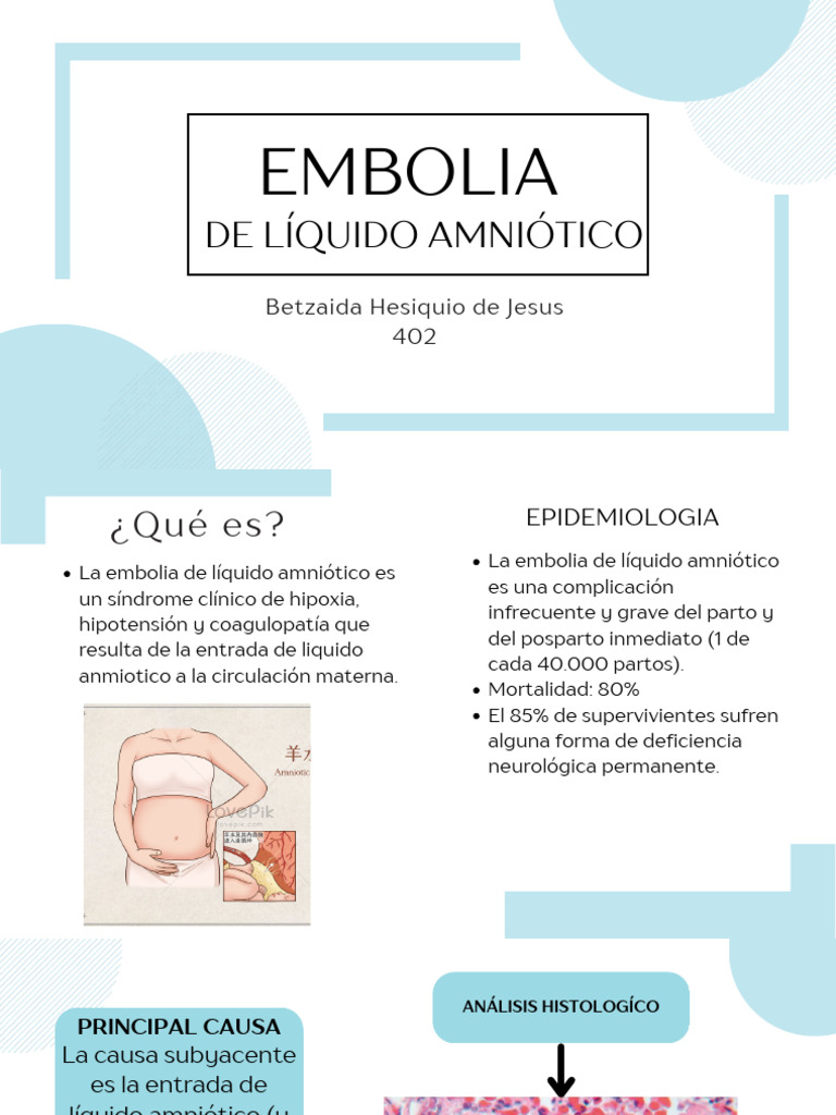 Embolia de Líquido Amniótico: Complicaciones | PDF | Embolia | Buceo ...