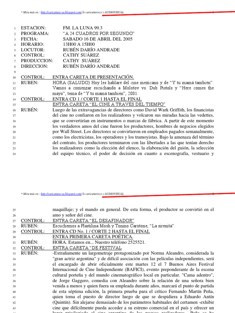 Guión Programa de Radio PDF PDF México Cine