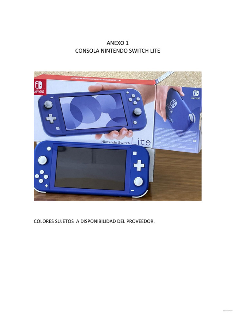 Anexo 1 Consola Nintendo Switch Lite | PDF