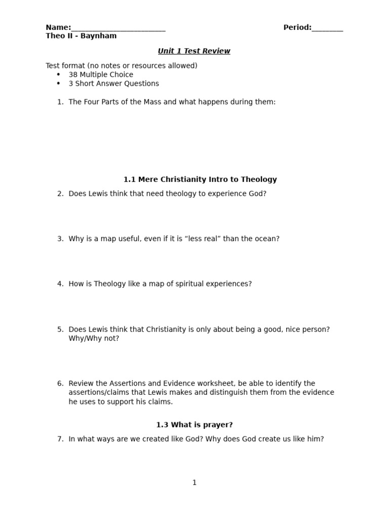 1 6 Unit 1 Test Review Pdf