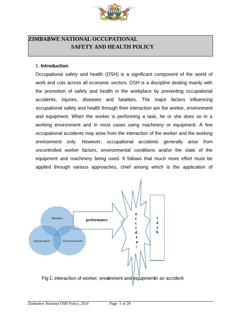 Zimbabwe National OSH Policy Overview | PDF | Occupational Safety And ...