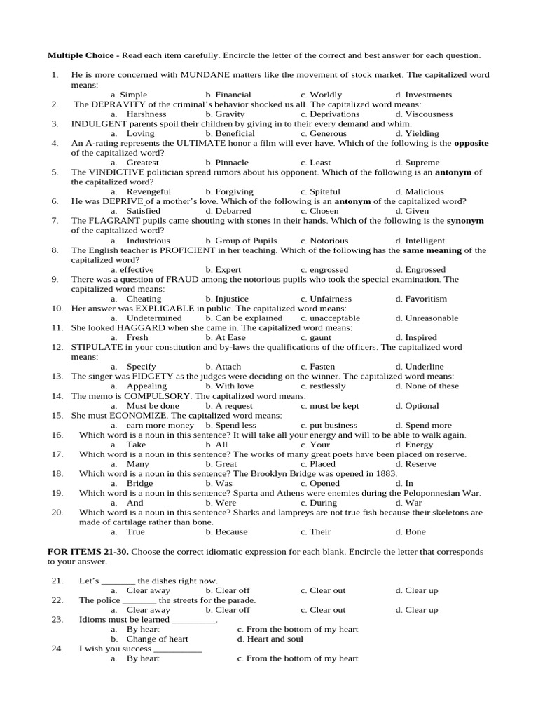 English plus exam pdf