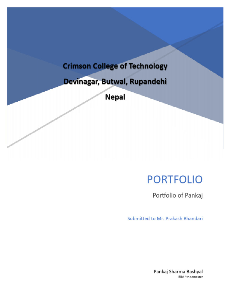 Portfolio of Pankaj | PDF