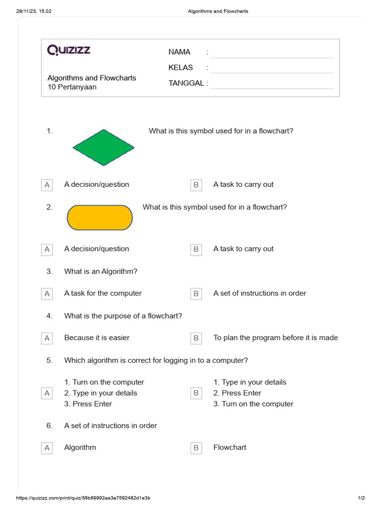 Algorithms and Flowcharts | PDF | Computers