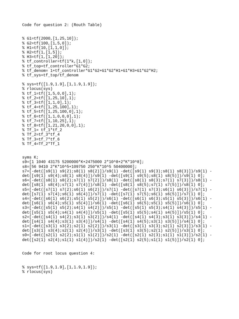 Codes For Question 2 and 4 | PDF