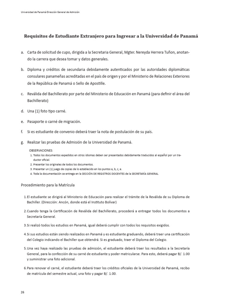 Requisito para extranjero pdf