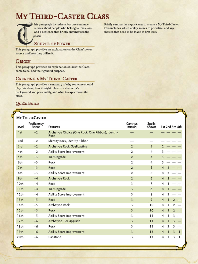 Third Caster Template | PDF