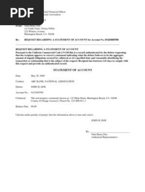 I - Request Regarding a Statement of Account