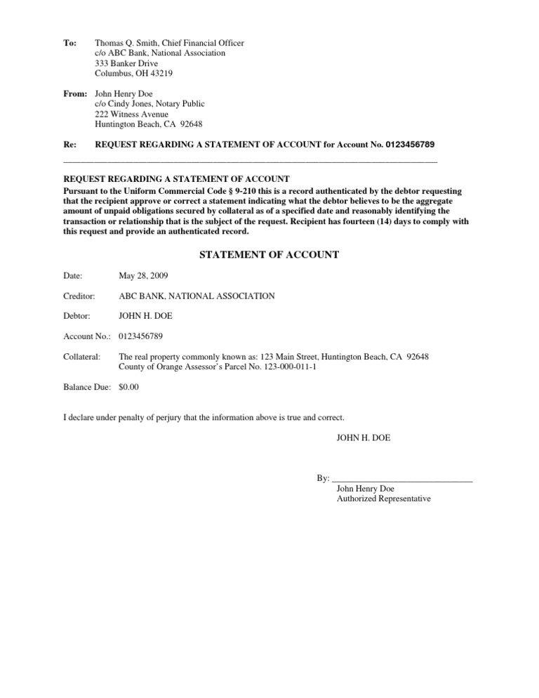 I - Request Regarding A Statement of Account | PDF