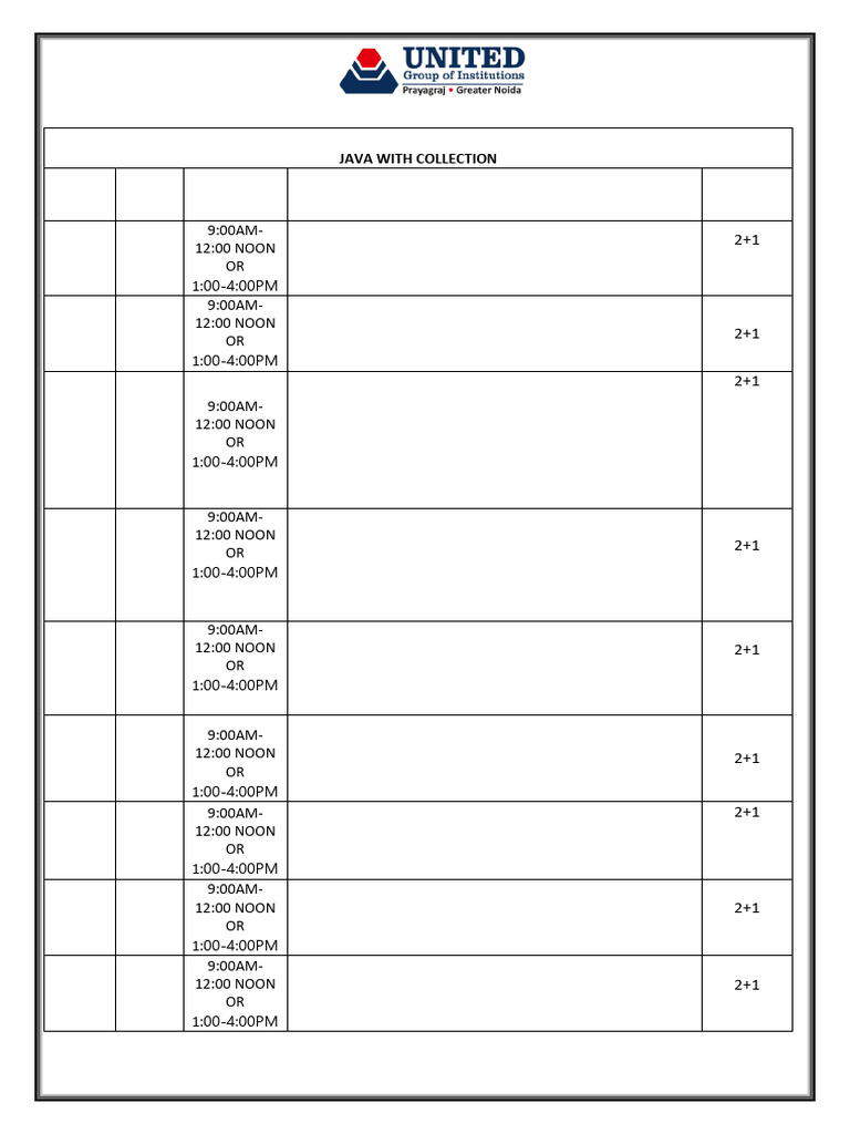 Java Summer Training 2024 Schedule | PDF | Class (Computer Programming ...