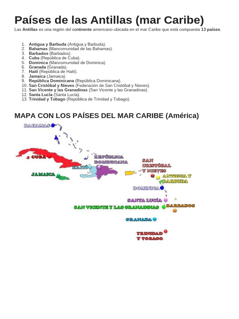 Países de Las Antillas | PDF
