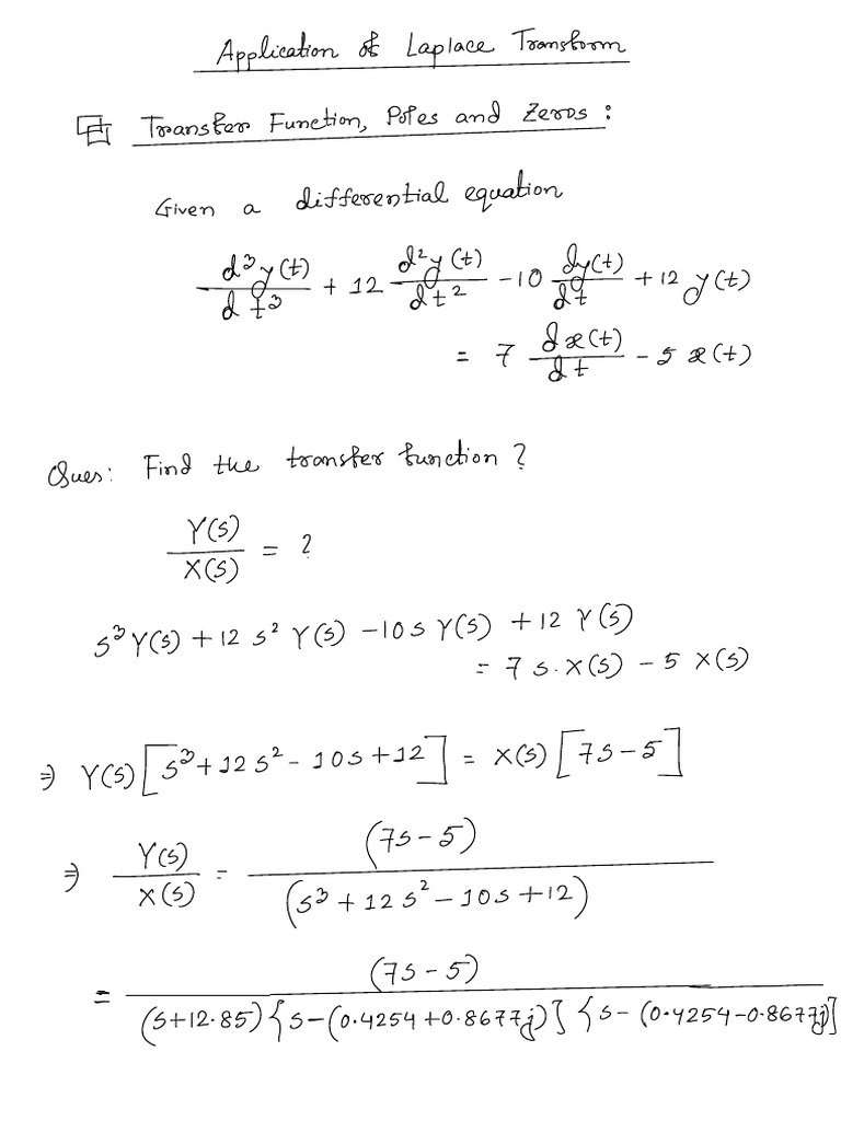 Application Of Laplace Transform In Real Life Pdf