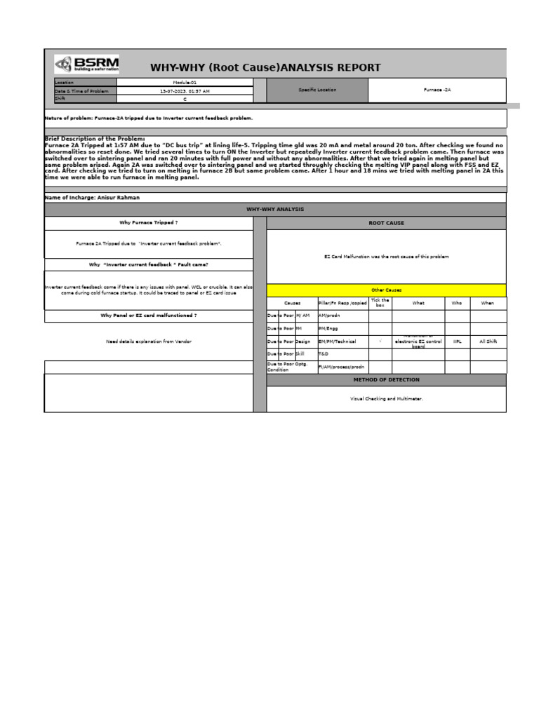 4. TPM RCA (Why-Why Analysis) Example | PDF