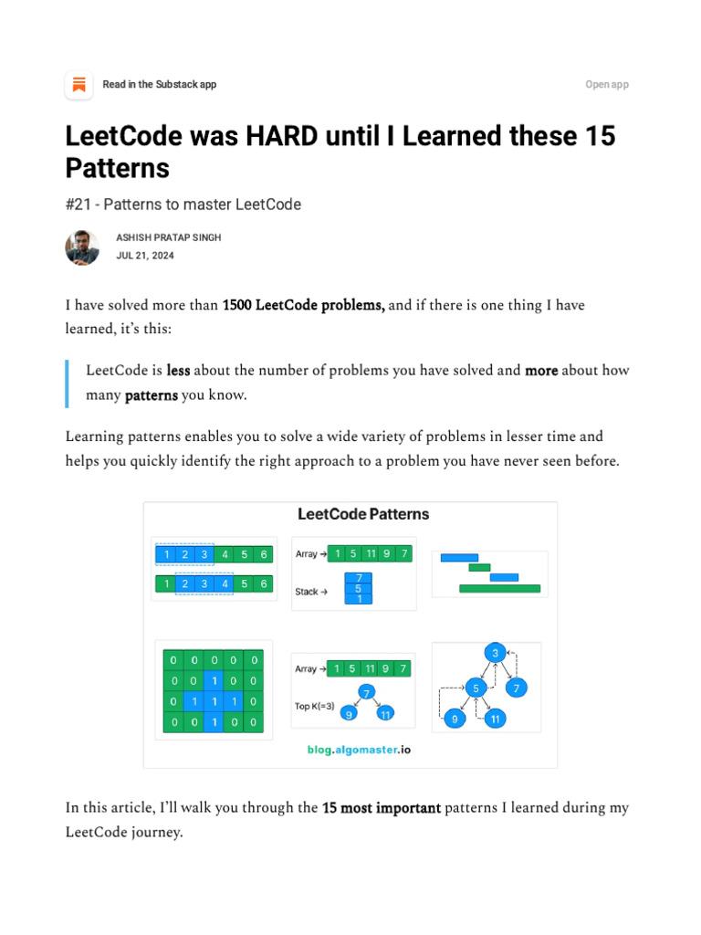 LeetCode 15 Patterns | PDF