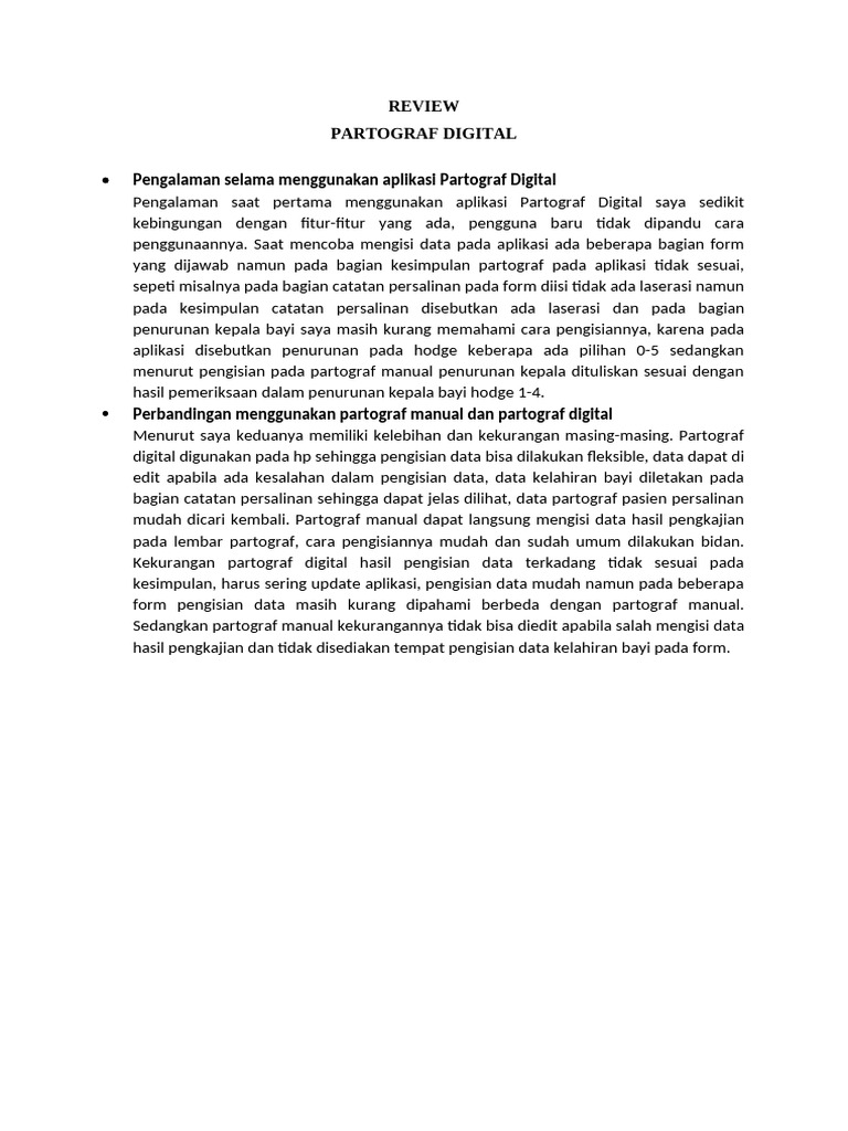 Partograf Digital vs Manual Review | PDF | Career & Growth | Business