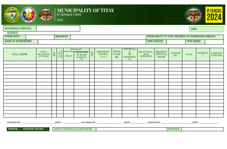Ip Census Form | PDF