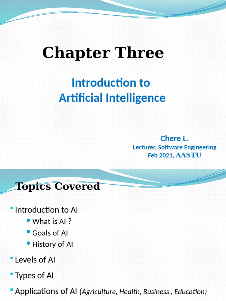 Chapter 3 - Intro. To Artificial Intelligence | PDF
