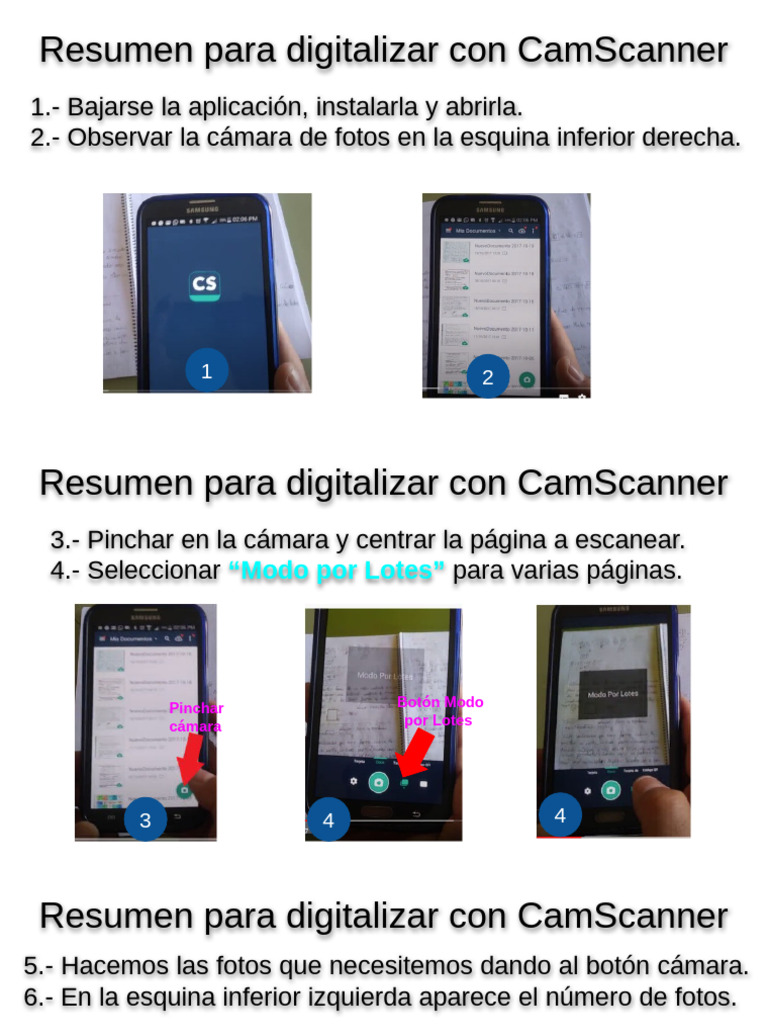 Resumen para Digitalizar Con CamScanner | PDF
