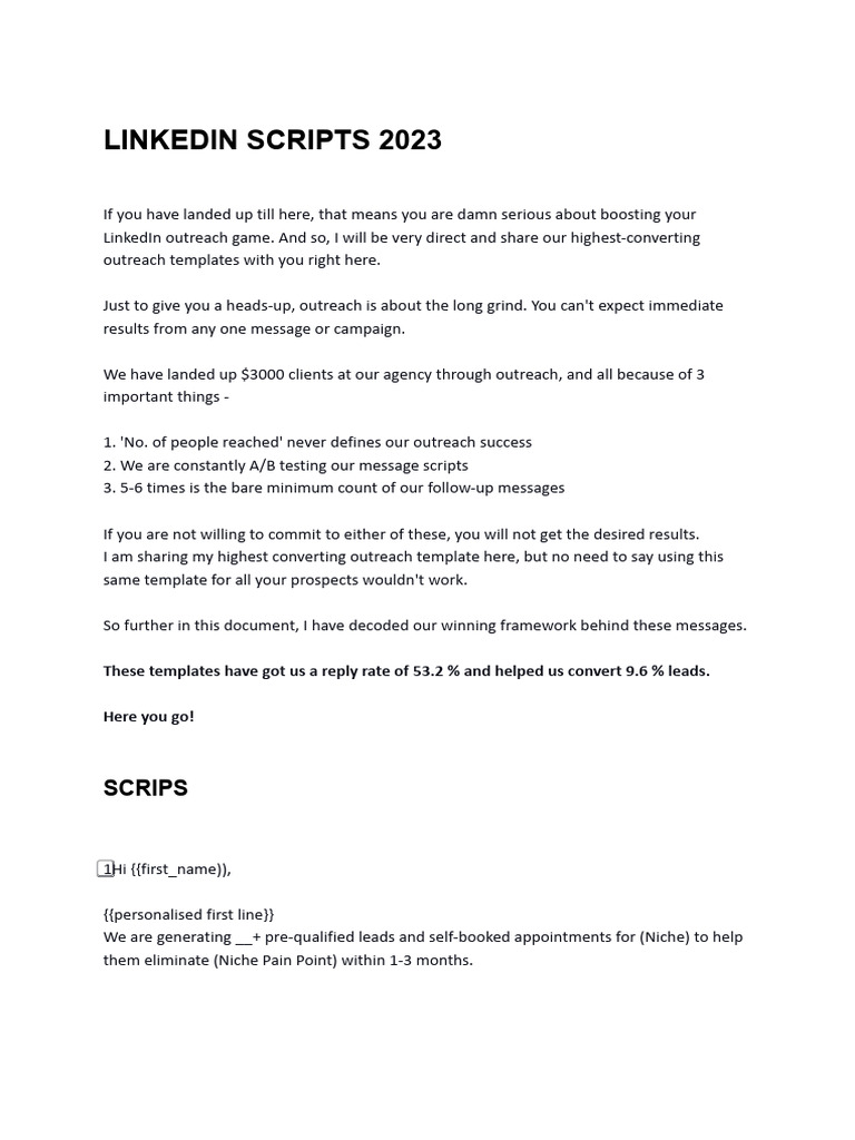 LinkedIn Outreach Strategy | PDF