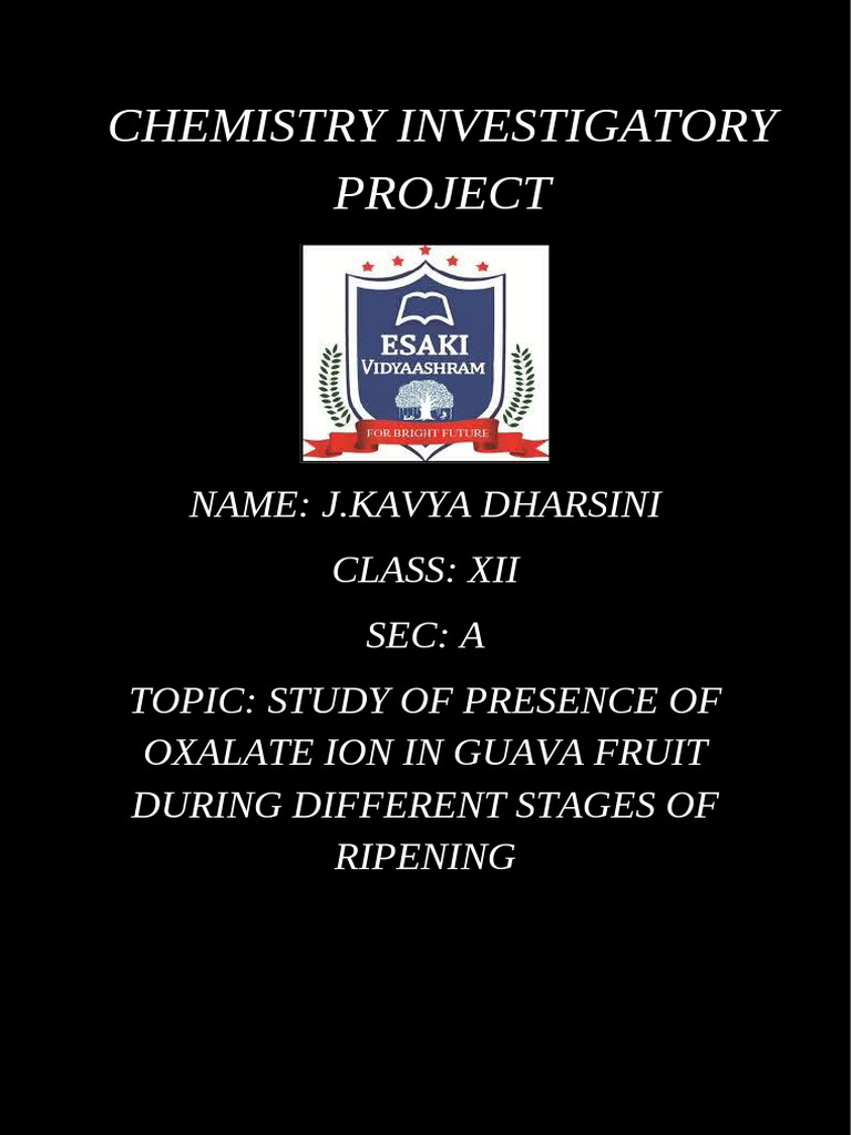 Chemistry Investigatory Project | PDF