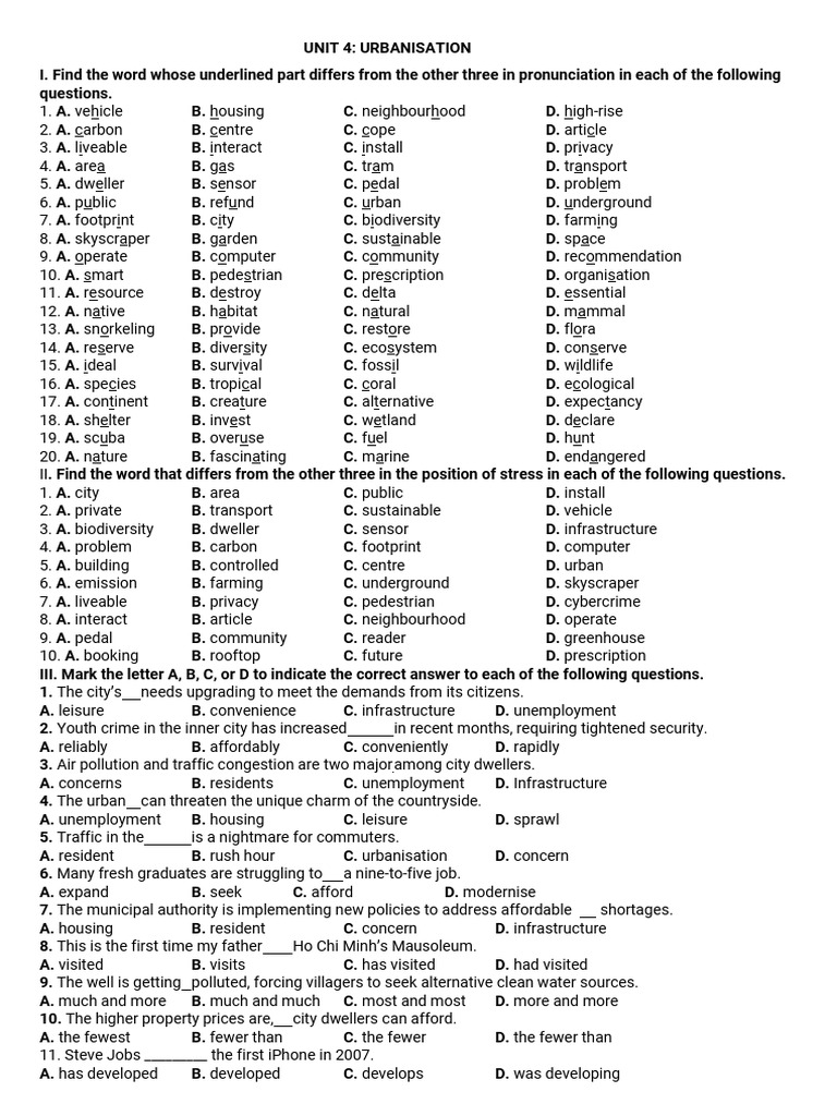 HS Unit 4 T NG Ôn | PDF