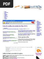 Lista de Atalhos de Teclado Do Mac OS X - do